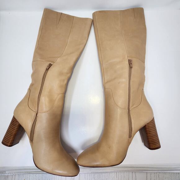 Gibson Latimer Alexis Tan Leather Knee High Block Heel Boots Women Size 9.5M - Picture 8 of 11